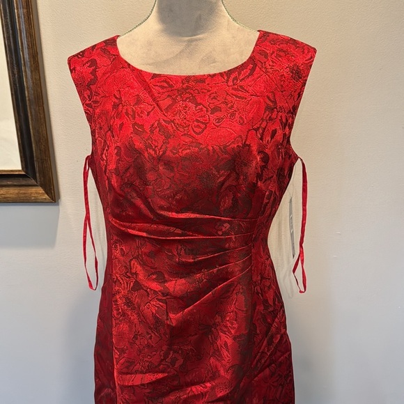 Tahari red and black dress NWT 10 - Picture 2 of 11